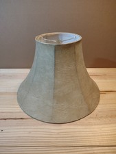 Vintage Faux Leather Skin Textured Bell Lamp Shade Tan Beige 16
