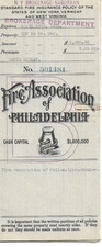 Vintage 1932 Fire Association of Philadelphia Insurance Policy Set Glendale Qns picture
