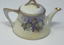Antique Zeh Scherzer Z.S. & Co Bavaria Teapot Purple Violets Gold Trim Handpaint picture