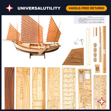 Wooden Ship Model 1/100 Scale Shaoxing Sailboat Kit for Beginners & Hobbyists picture