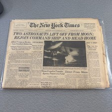 Vintage Feb 7, 1971 NY Times “Liftoff from Moon” Late City Edition picture