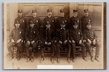 K64/ Interesting RPPC Postcard c1910 Firemen Uniforms Occupational 482 picture