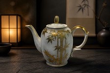 Vintage UCAHCO ‘Occupied Japan’ frosted china teapot 7” Tall  picture