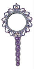 8.5” Purple Enameled Metal Hand Mirror Vanity picture