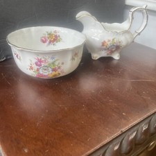 vintage floral english hammersley bone china sugar  Bowl creamer picture