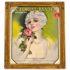 Antique 1925 Pictorial Review Earl Christy Art Deco Flapper C.D. Peacock Framed picture