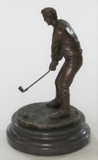 Bronze sculpture, golf, golf player, bronze, marble, golfer teeing off, figure picture