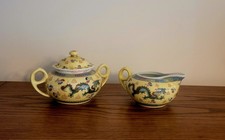 Vintage Chinese Porcelain Cream and Sugar Set picture