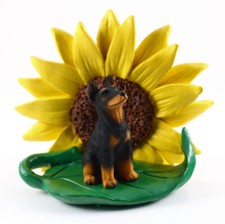 Doberman Pinscher Sunflower Figurine Black picture