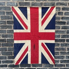  VINTAGE Antique British Made Linen UNION JACK FLAG -  picture