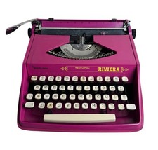 Vintage Purple Color Remington Sperry Rand Riviera Dutch Portable Typewriter picture