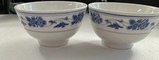 Vintage Liling Qunli Blue and White Porcelain Rice Bowls - Set of 2 picture