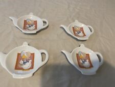 4 1985 George Good Fabrizio Teapot Shaped Tea Bag Spoon Rest Country Goose picture