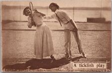 Vintage TENNIS / Romance Greetings Postcard 