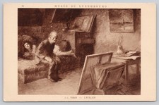 Vintage Musée du Luxembourg J.L. Forain L'Atelier Sepia Art Postcard picture
