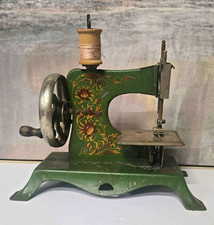 Vintage Casige Toy Sewing Machine Green Floral Made in Germany 1920-1930 Antique picture