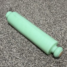 Jadeite Glass Rolling Pin Light Green Kitchen Baking Tool Vintage  14 1/2” picture