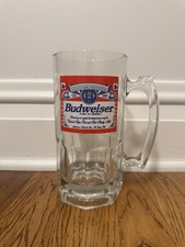 Vintage 1997 Budweiser King Of Beers Glass Beer Mug Stein Anheuser Busch Heavy picture