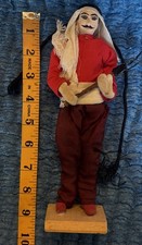Vintage 1950s Handmade Israeli Kibbutznik Doll Pioneer Farmer Folk Art Figurine picture