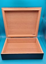 Humidor Supreme Black Wooden Desktop Cigar Box Spanish Cedar Lining Box Only  picture
