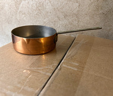 Vintage Copper 1 Cup Measuring Cup Brass Handle Tinned Interior Country Decor⁠ picture