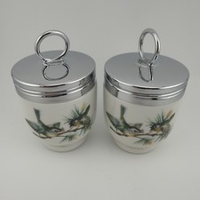 Vintage Royal Worcester Bird Pattern Egg Coddler Set of 2 picture