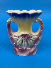Lusterware Ceramic Vase with Handles Made in Brazil 5.75” Tall Multicolor picture
