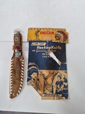 Vintage Canadian Souvenir Fixed Blade Japan Beaded Sheath Hunting Knife picture