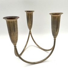 Vintage MCM Style 3-Arm Candelabra - Minimalist Design Candleholders for Tapers picture