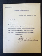 Republican National Committee 1908 Signed Letter in Dip Ink (Taft Campaign) picture