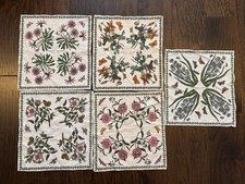 Set of 5 Vintage Portmeirion Botanical Garden Cotton Cloth Napkins *READ* picture
