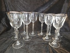 12 pc Set Of Mikasa Briarcliffe Platinum Crystal Water and Wine Goblets  picture
