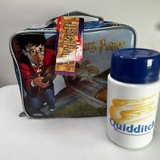 NOS Original 2001 Harry Potter Quidditch Soft Lunch Box Bag & Thermos picture
