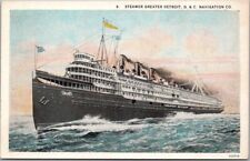 c1920s D&C NAVIGATION CO. Great Lakes Ship Postcard 