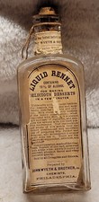 EMPTY LIQUID RENNET JOHN WYETH & BROTHER PHILADELPHIA EMBOSSED w ORIGINAL LABEL picture
