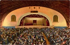Linen HOOVER AUDITORIUM INTERIOR Lakeside - Marblehead & Danbury Ohio OH BB7890 picture