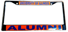 UNIVERSITY OF ILLINOIS/ALUMNI-College License Plate Frame, Polished Chrome- picture