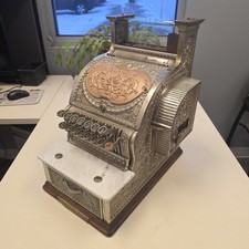 NCR 1913 National Cash Register S83685 Model 50 1/4 Nickel-Plated White Marble picture