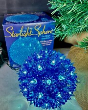 VTG BLUE Bethlehem Lighting Starlight Sphere 50 Hanging Christmas Lighted Ball picture