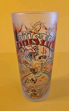 Cat Studio 2005 HOUSTON, TEXAS Frosted Tom Collins Tumbler Glass 6.25