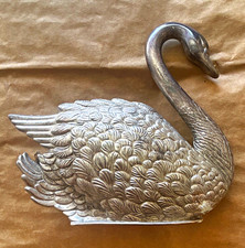 Vintage 1984 Godinger Silver Plated Swan Napkin Holder Letter Mail Caddy Italy picture