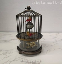 1pc Brass Birdcage Mechanical Table Clock Home Decor picture
