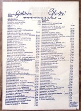 1955 VIENNA AUSTRIA GOLDENE GLOCKE RESTAURANT MENU Z5594 picture