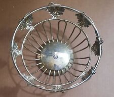 Basket GODINGER Silverplated Wire Fruit/Bread Ornate Grape Clusters picture