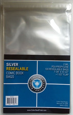 (100) CSP Silver Comic Book Bags Resealable Protectors New NIP 7 1/8 x 10 1/2 picture