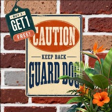 Bullmastiff Dog Guard Area Caution Metal Tin Sign Yard Fence Gate Wall Plaque picture