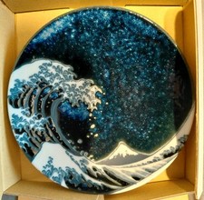 Brand New Genuine Japanese Mount Fuji Wave Dish Plate Blue Japan picture
