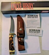 2006 SCHRADE UNCLE HENRY 153UH Fixed Blade Knife with Leather Sheath & stone picture