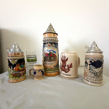 German Lidded Beer Stein / German Beer Steins / Entire Lot picture