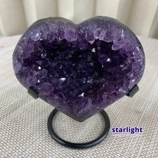 360G Natural Brazilian amethyst hand cut heart-shaped decoratio picture